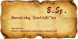 Beretzky Szellőke névjegykártya